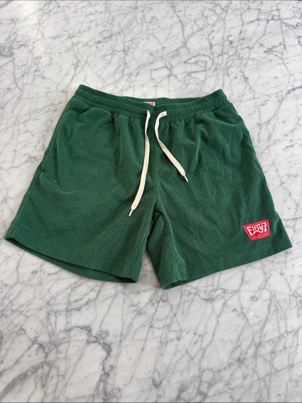 Fifty 7 Jacks Surfboards Green Corduroy Drawstring Men’s Shorts Sz Small